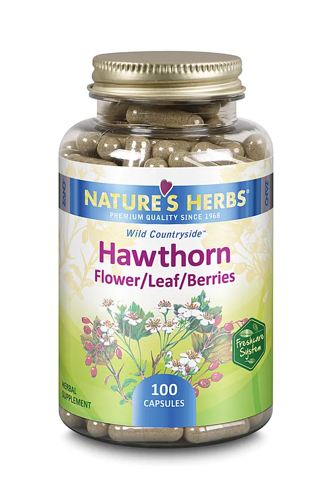 Nature's Herbs Hawthorn Flower Leaf Berries -- 100 Capsules