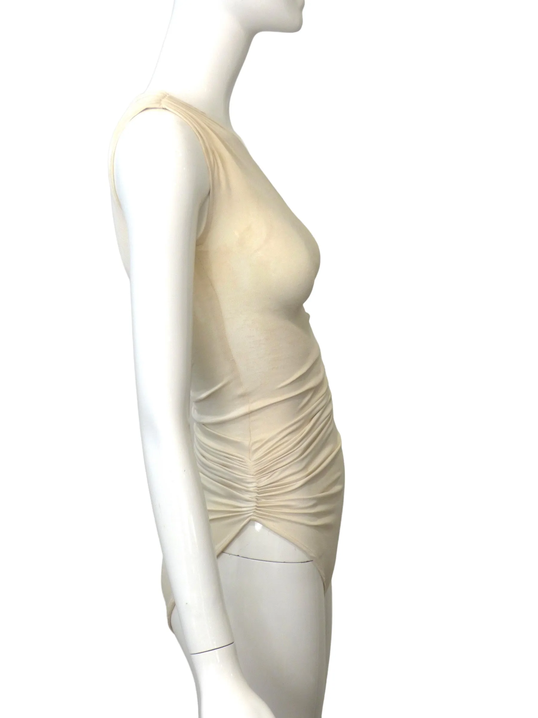 NORMA KAMALI- 1970s Ivory Bodysuit & Skirt Ensemble, Size-Small
