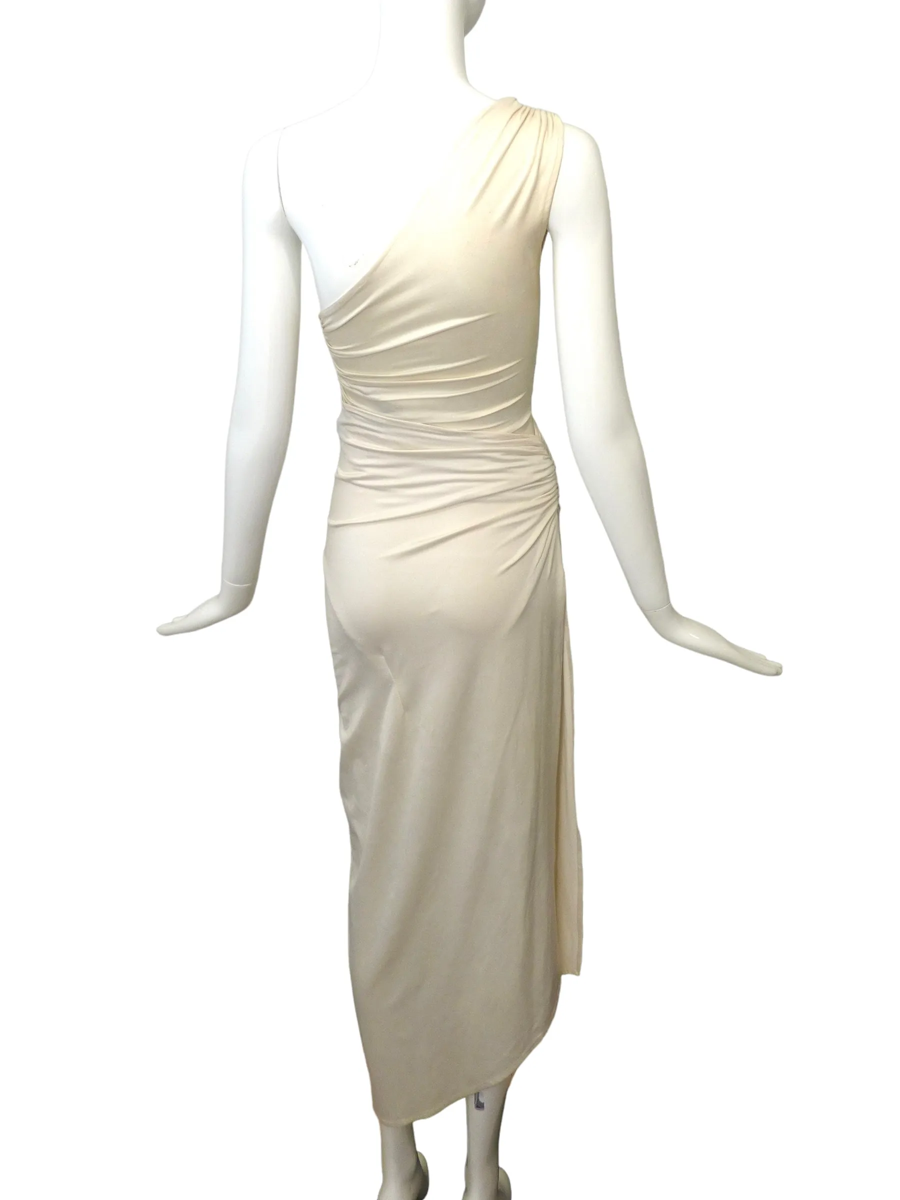 NORMA KAMALI- 1970s Ivory Bodysuit & Skirt Ensemble, Size-Small