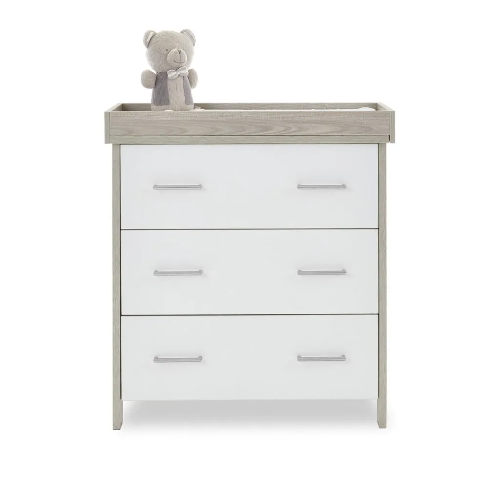 OBABY Nika Mini 2 Piece Room Set & Underdrawer - Grey Wash & White