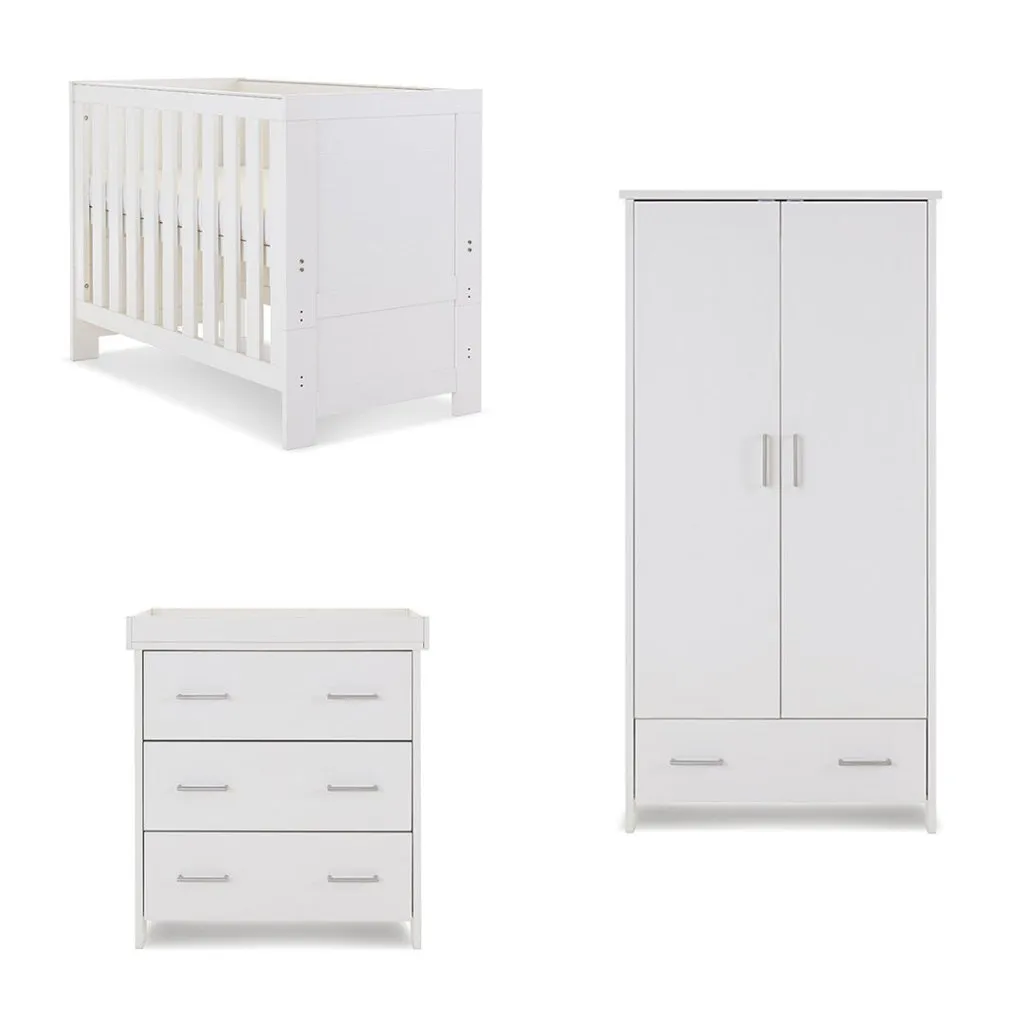 OBABY Nika Mini 3 Piece Room Set - White Wash