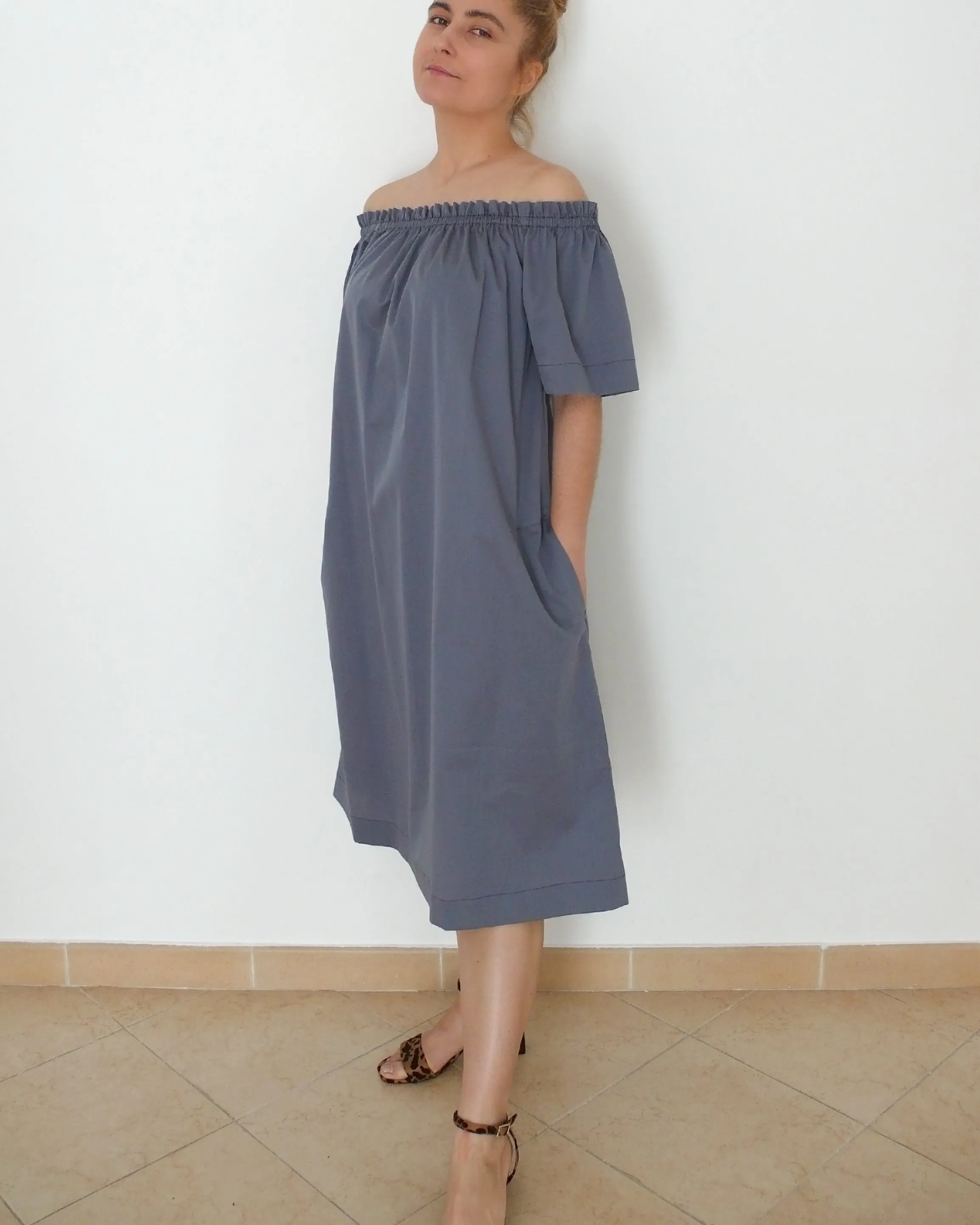 Off-shoulder Top and Dress Sewing Pattern N.79