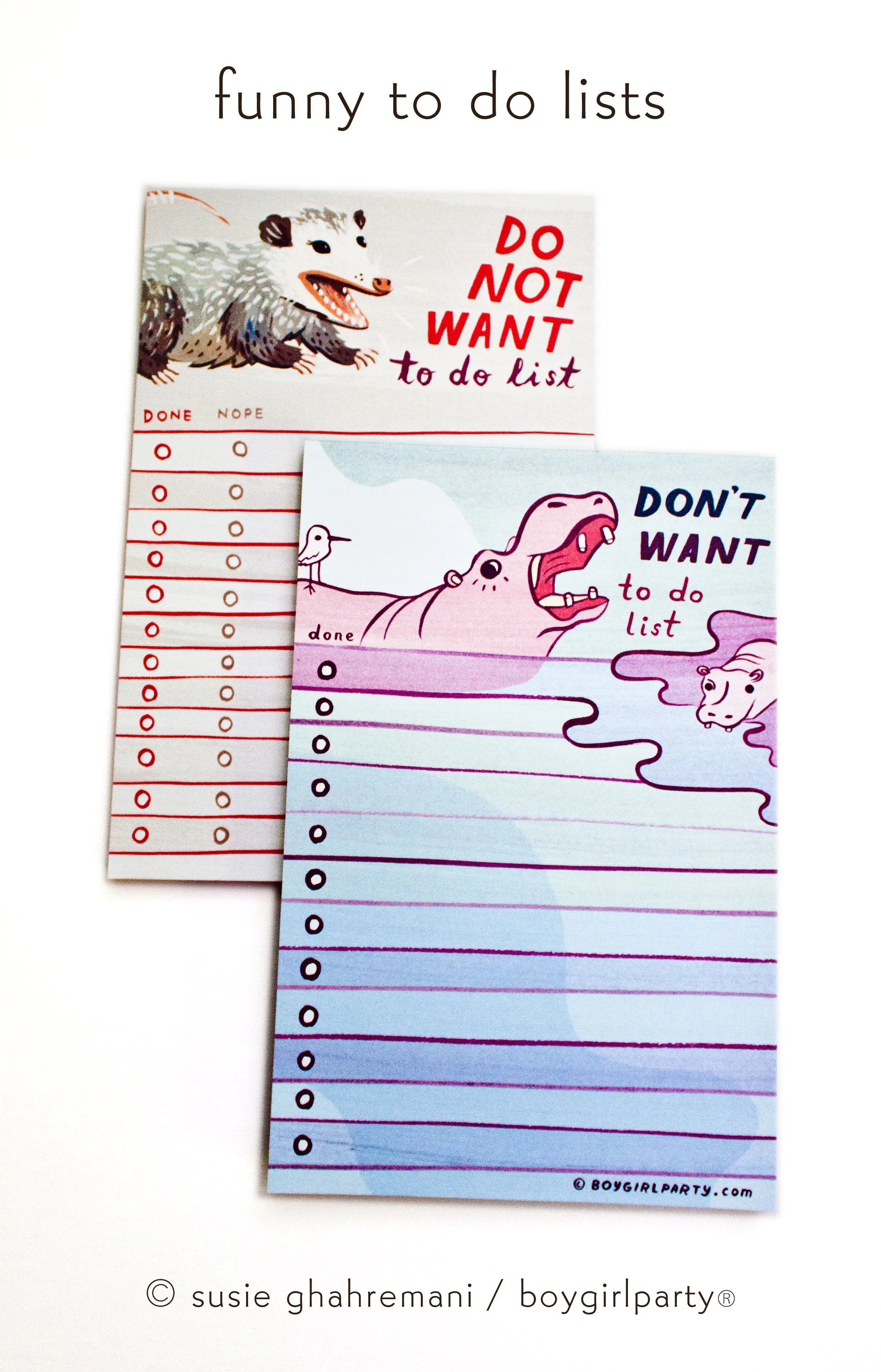 Opossum "Do Not Want To Do List" Notepad — Funny Possum Gifts