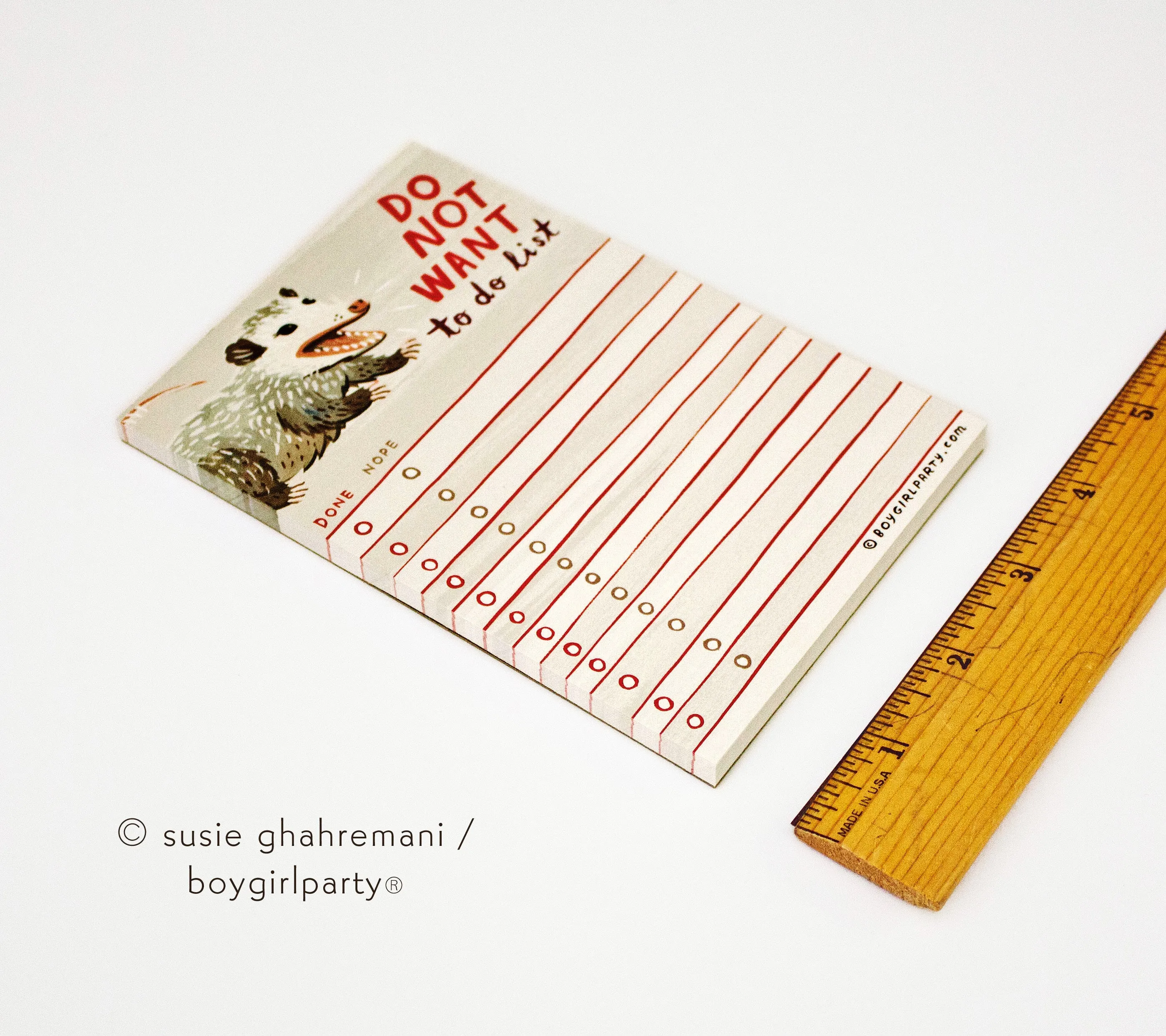 Opossum "Do Not Want To Do List" Notepad — Funny Possum Gifts