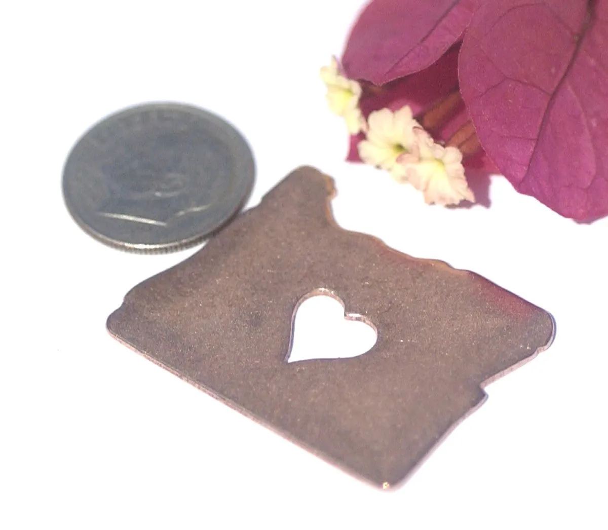 Oregon State Cutout Heart Perfect Blanks for Enameling Metalworking Stamping Texturing Blank Variety of Metals - 4 pieces