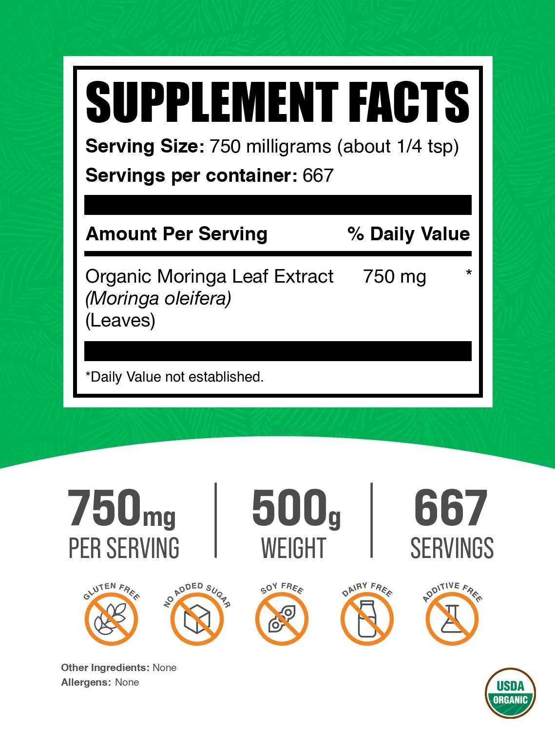 Organic Moringa Extract Powder