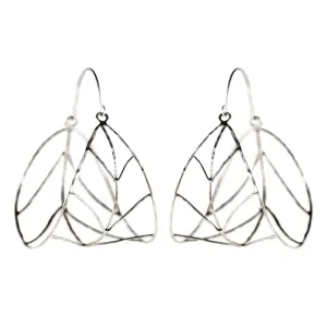 Organic Silver Leaf Hoop Earrings