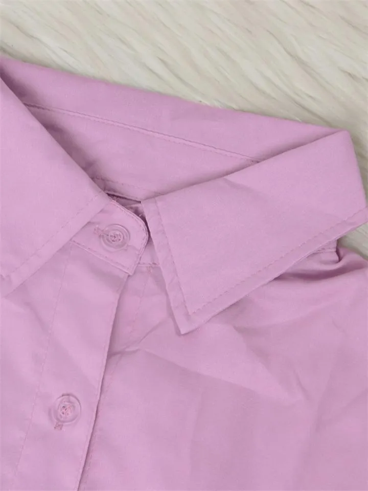 Oversized Lapel Collar Shirt Dress