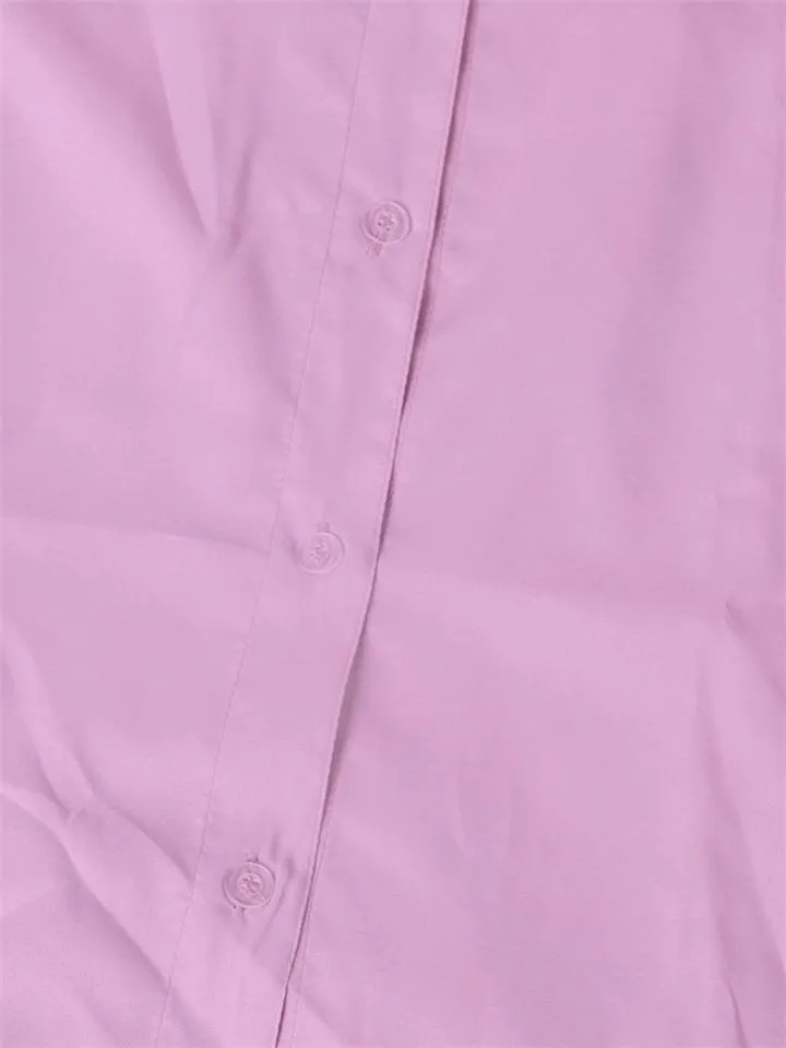 Oversized Lapel Collar Shirt Dress