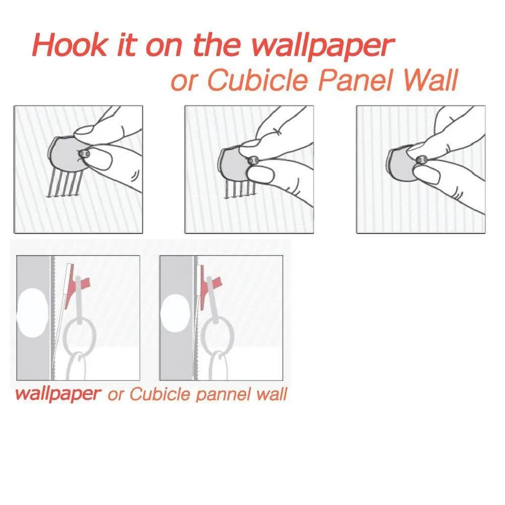 Panel Wall Clip Por Fabric Panels Paper Wall Metal Pin Cubicle Hooks Key Hangers 7pcs (White)