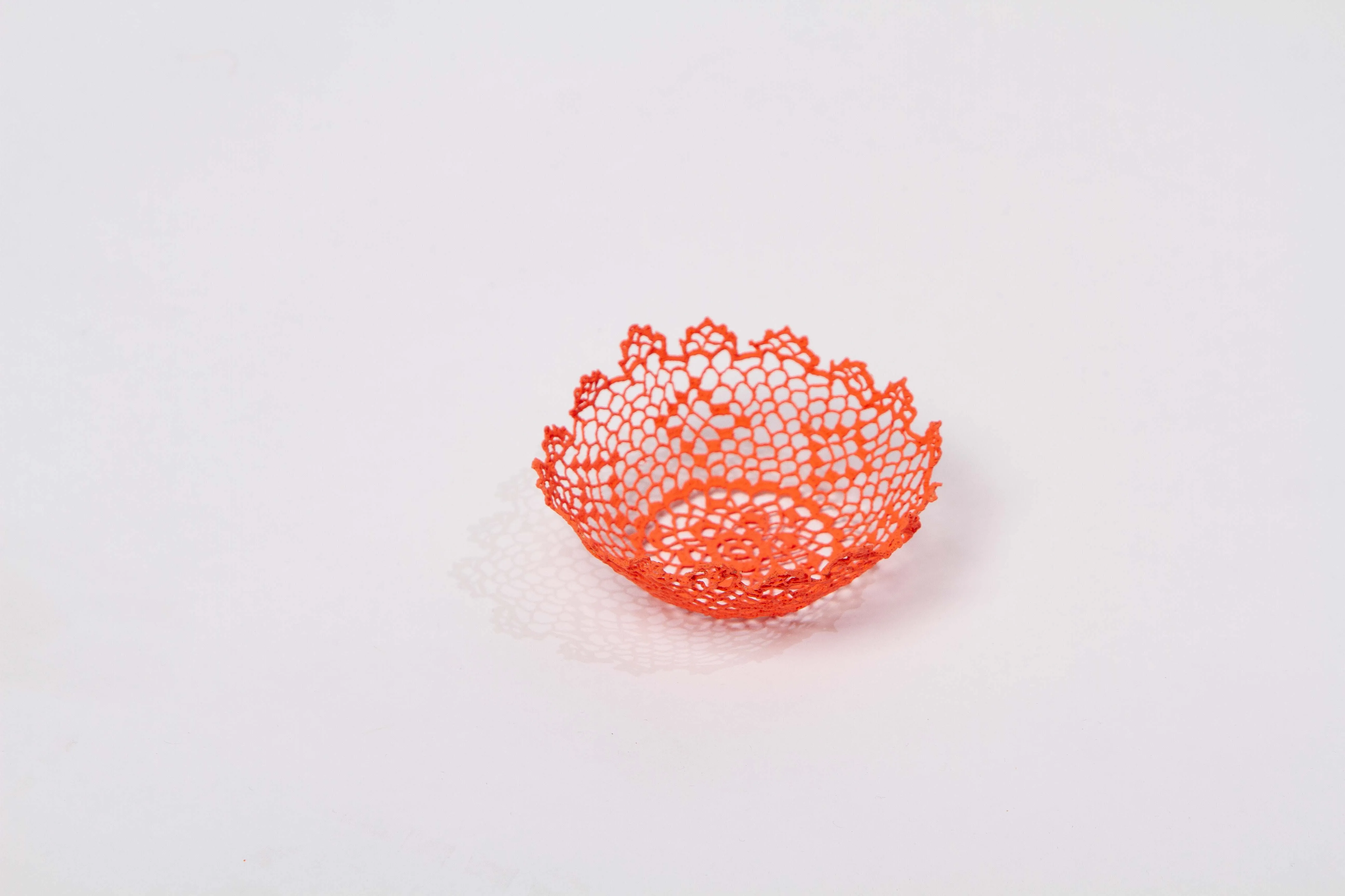 Peach lace bowl