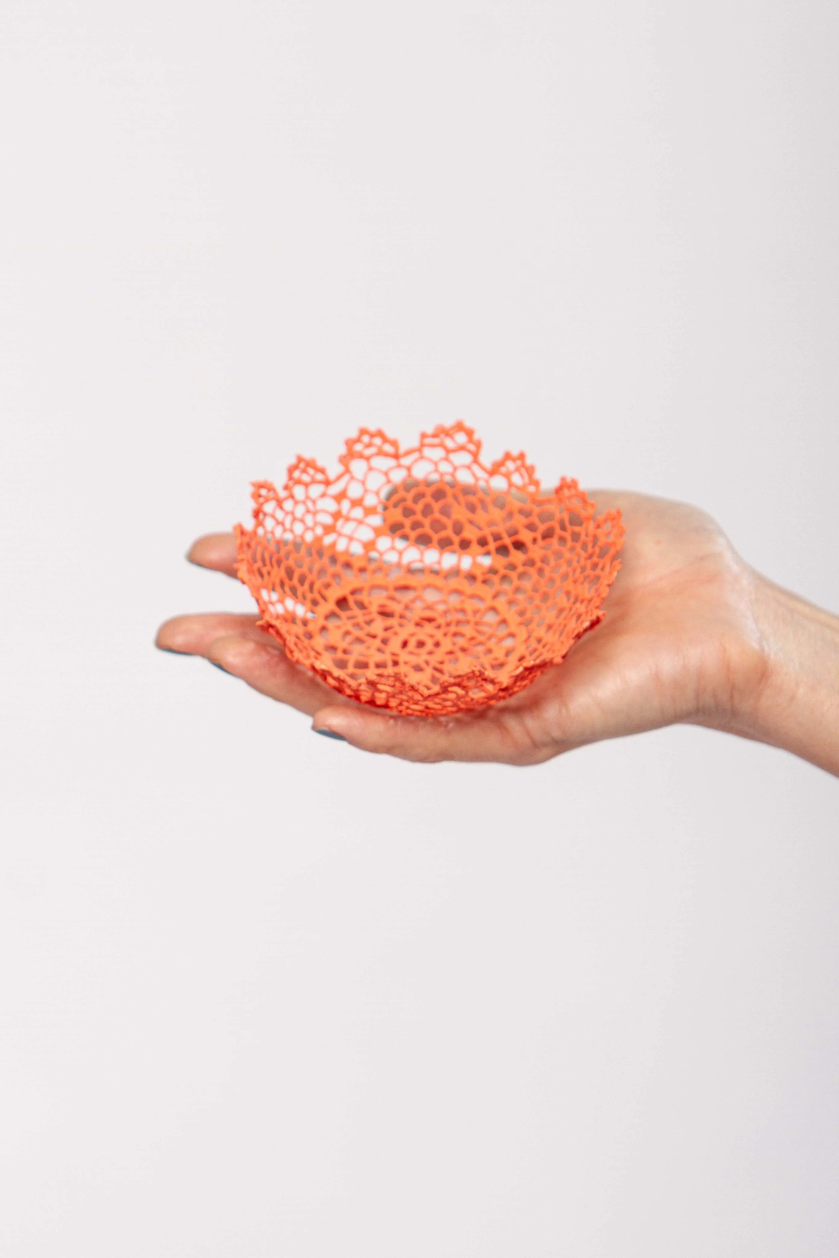 Peach lace bowl
