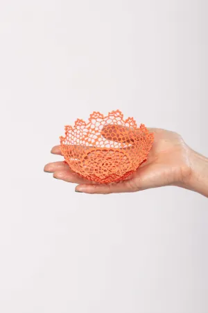 Peach lace bowl