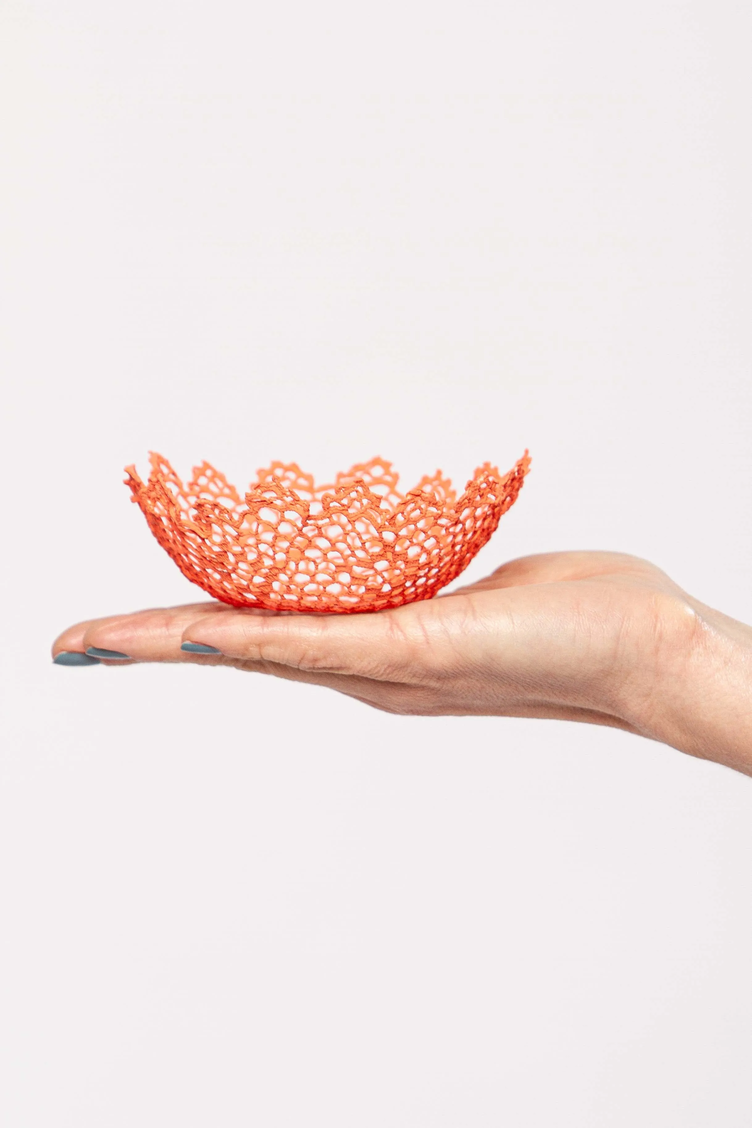 Peach lace bowl