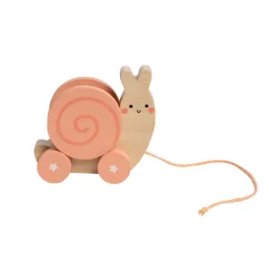 Pearhead Wooden Snail Pull Toy & Rattle
