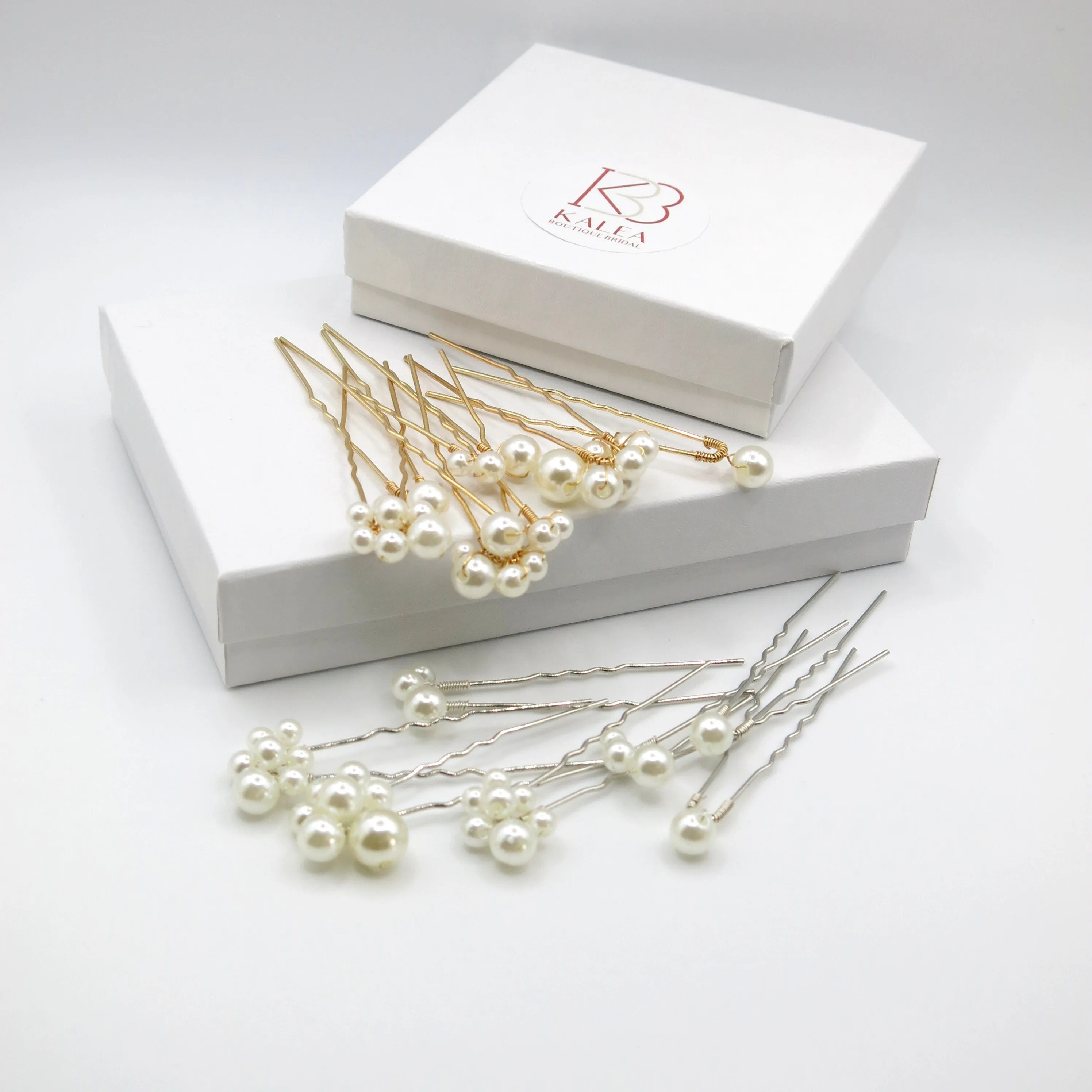 Pearl Cluster 7 PC Hairpin Set, Wedding Pearl Bridal U Hair Pin, Minimalist Bride Pearl Hairpiece Set