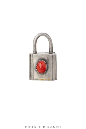 Pendant, Novelty, Lock, Coral, Hallmark, Contemporary, 1115