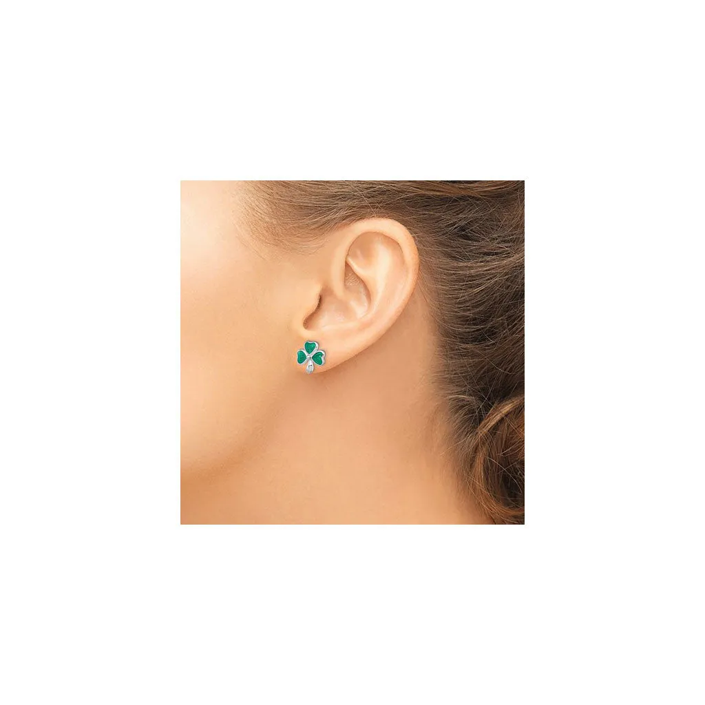 Petite Shamrock Stud Earrings (Silver)