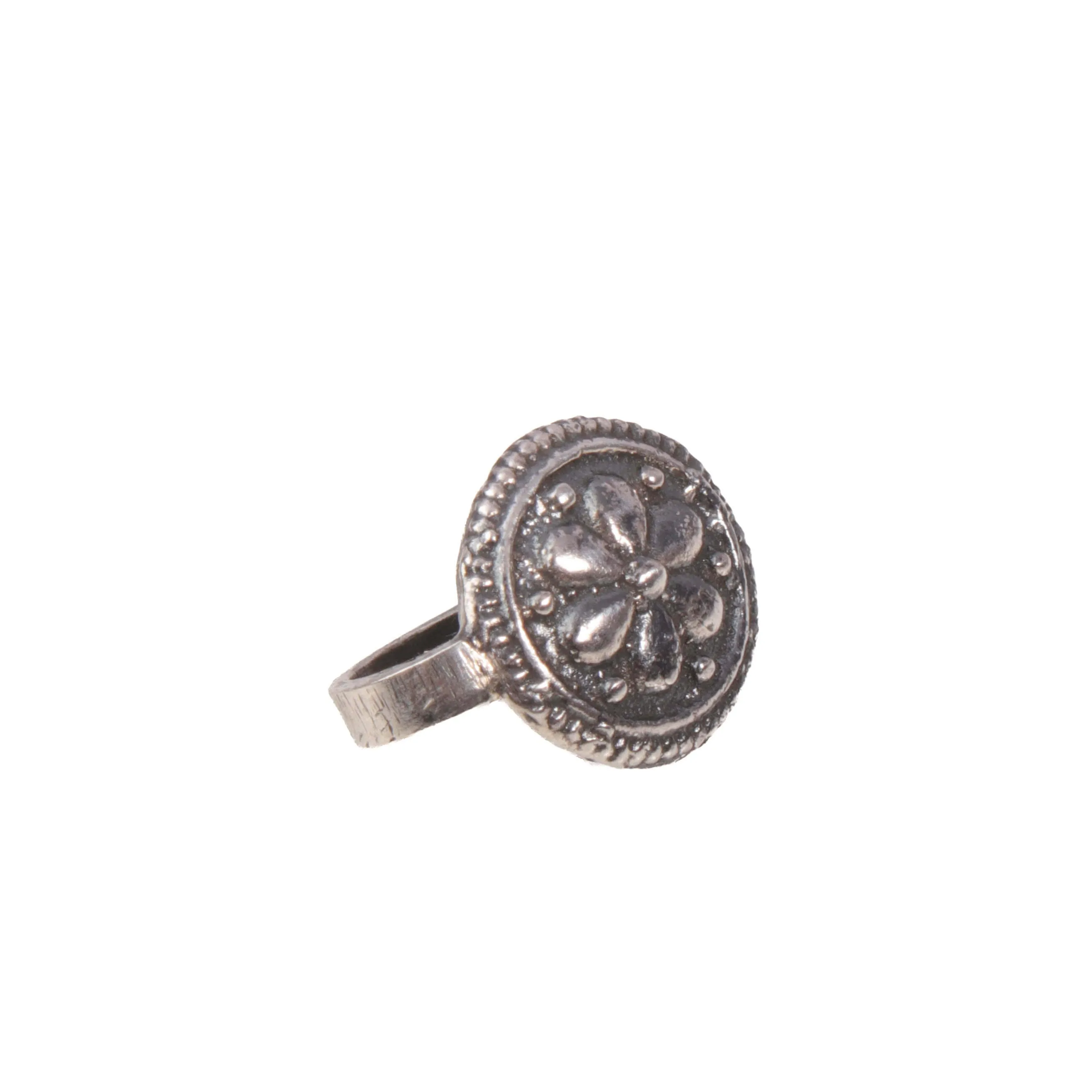 Phool Mandala Silver Nose Pin - Clip On by MOHA
