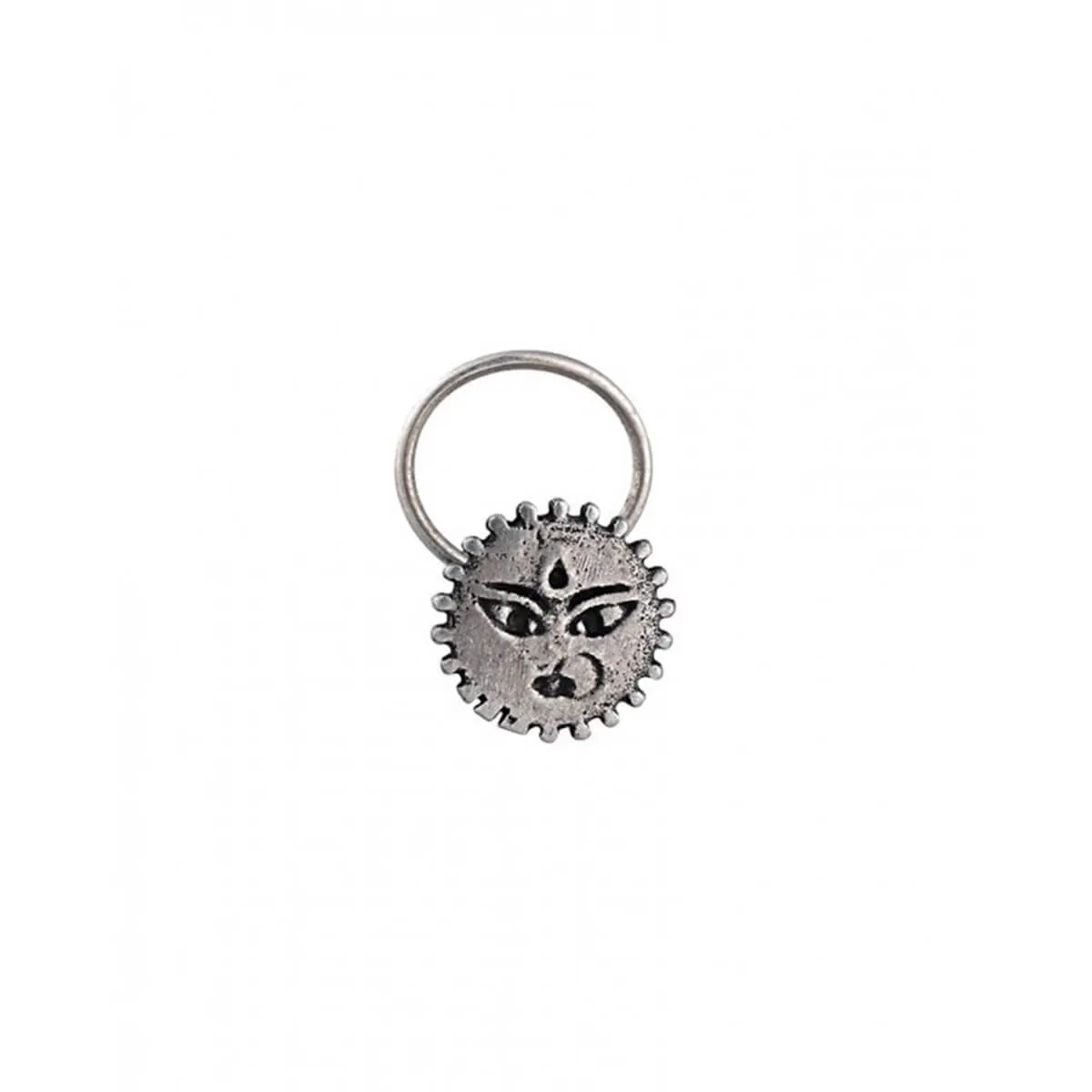 Powerful Goddess Silver Nose Pin - Pierced by MOHA