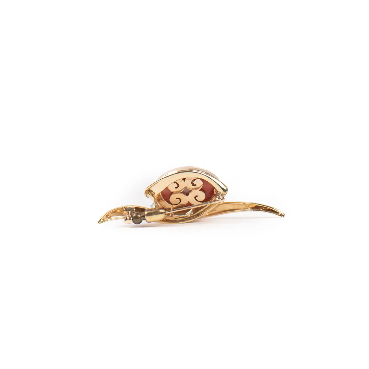 Pre-Owned Coral and Diamond Brooch