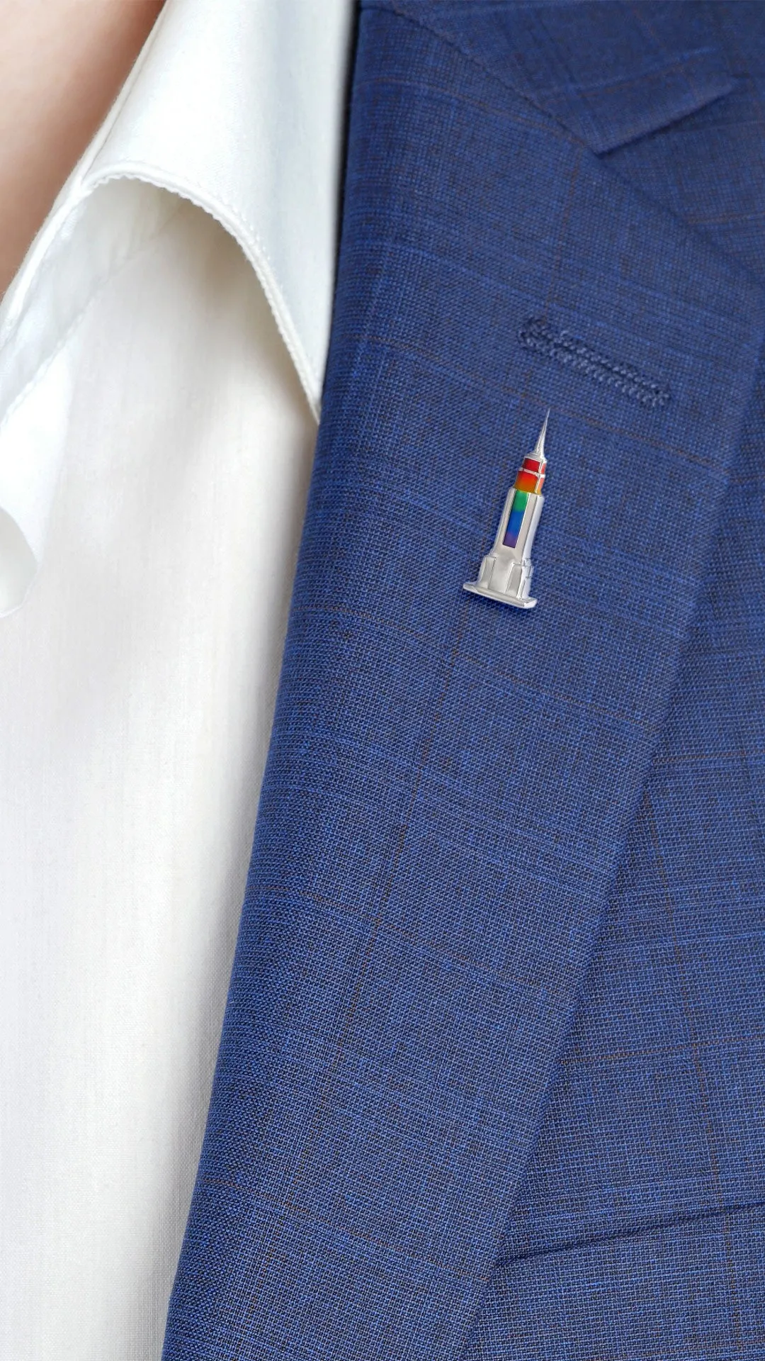 Rainbow Empire State Building Lapel Pin I Jan Leslie