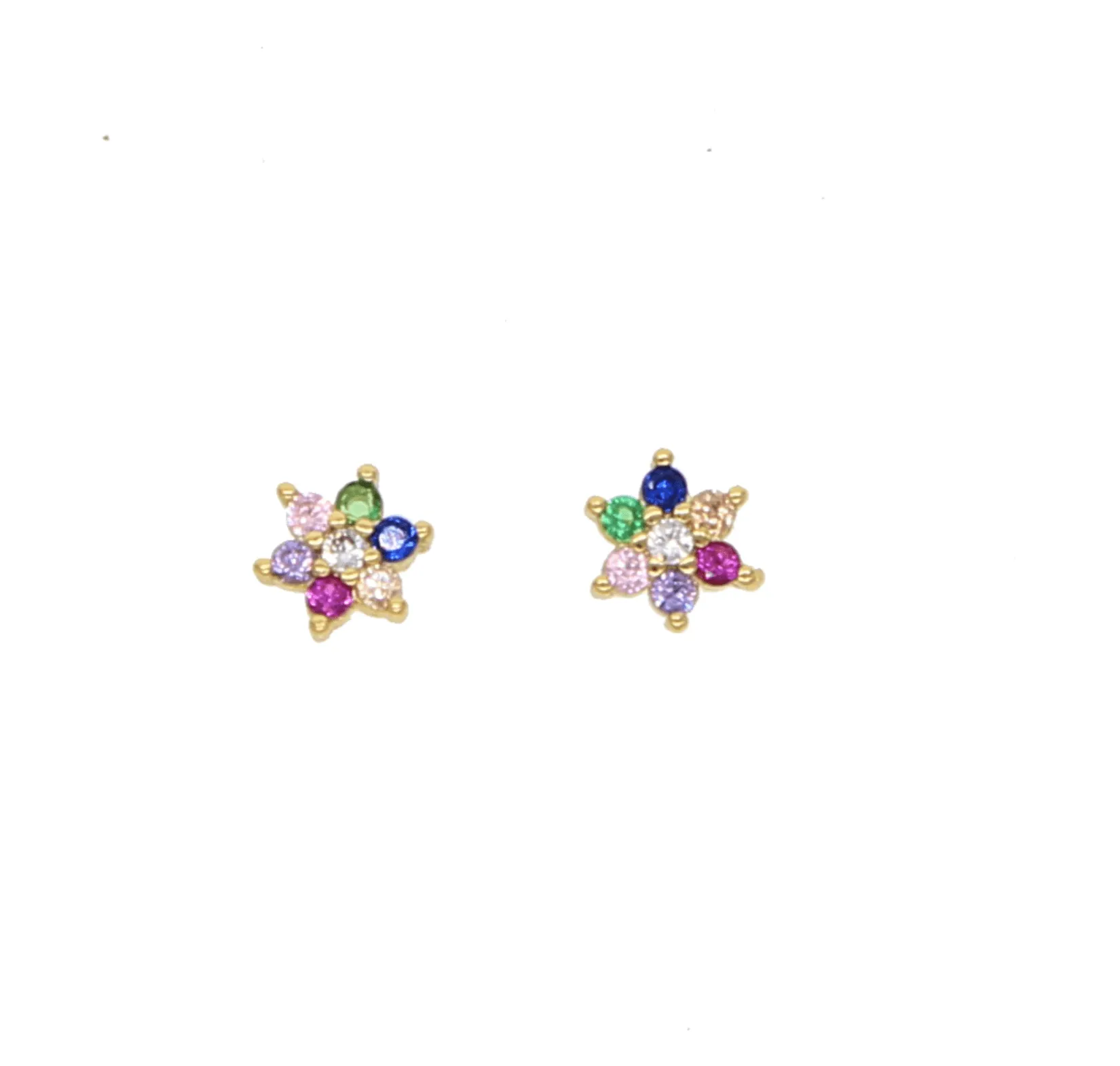 Rainbow Stud Earrings | 925 Sterling Silver & 14K Gold Vermeil