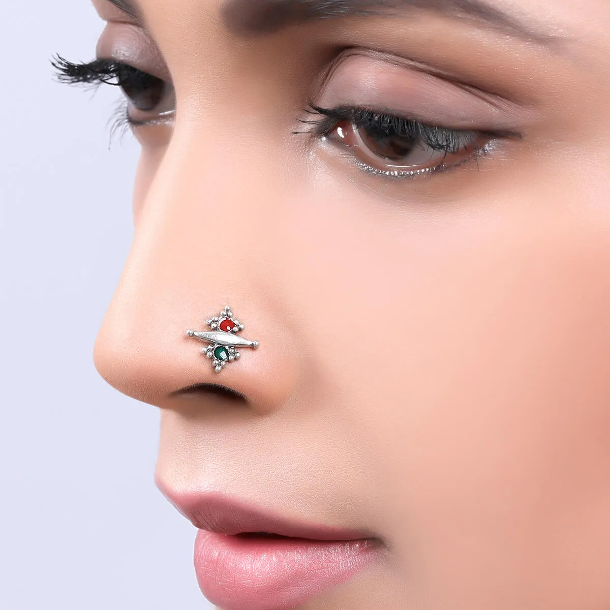 Rangoli Silver Nosepin, Piercing by MOHA