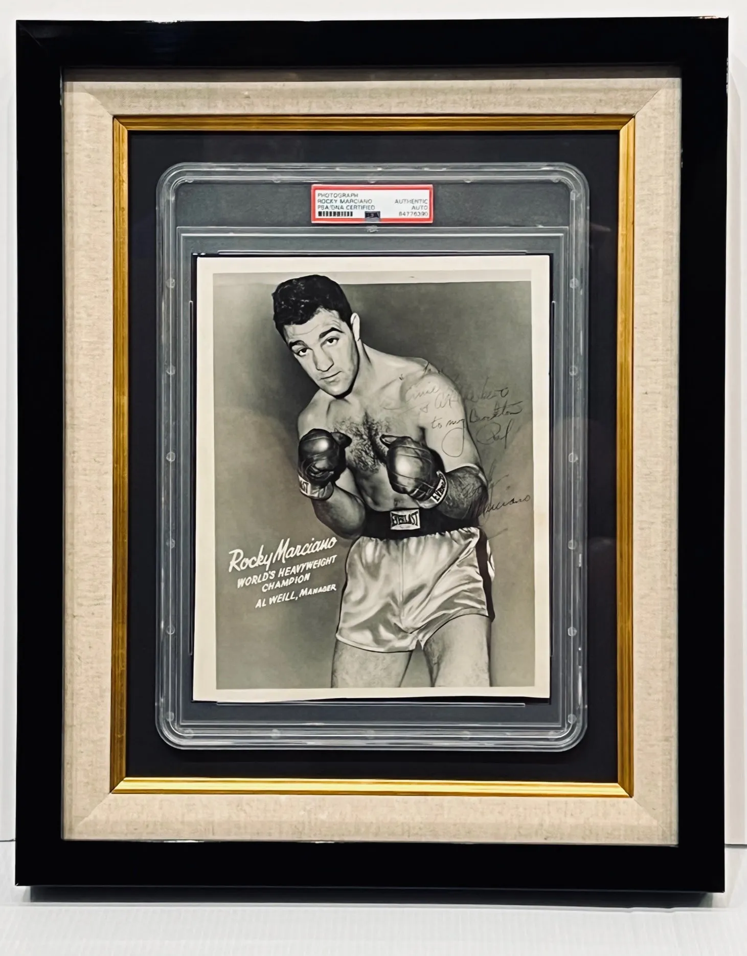 RARE ENCAPSULATED ROCKY MARIANO HAND-SIGNED PUBLICITY PHOTO
