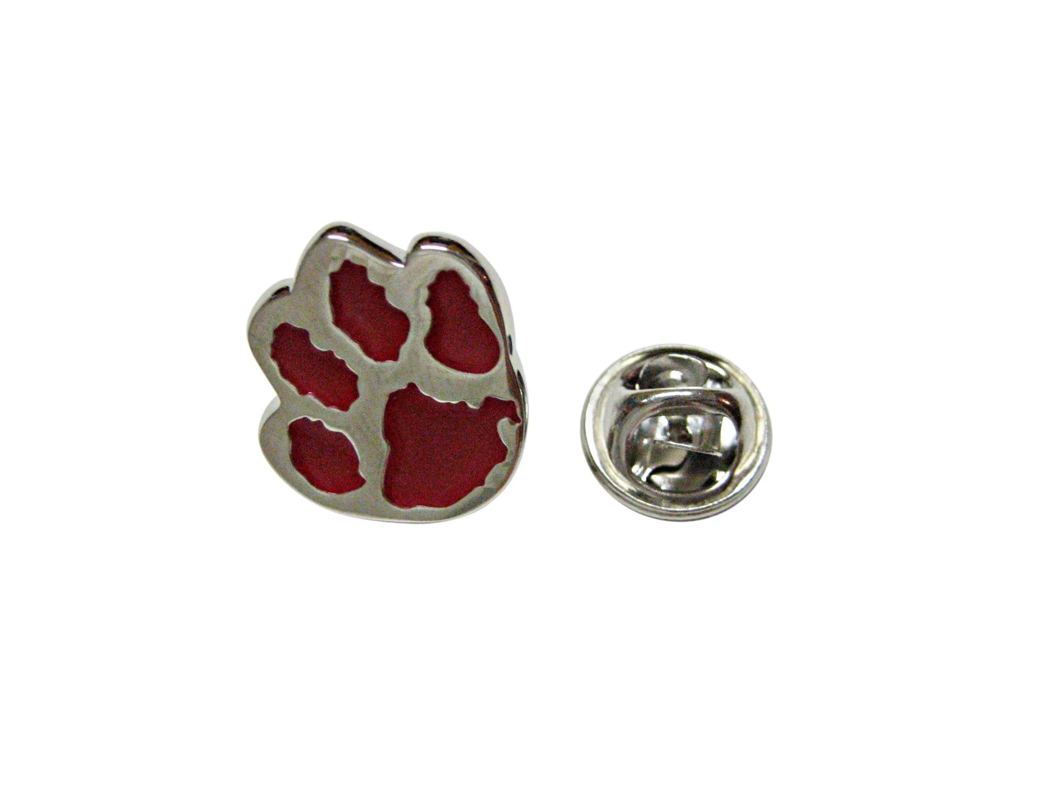 Red Animal Paw Lapel Pin