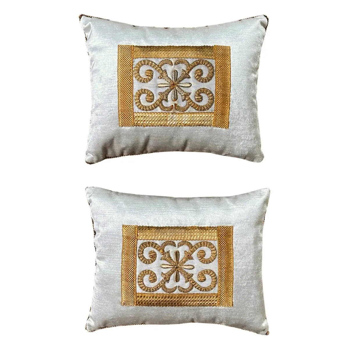 RESERVED: Antique European Raised Gold Metallic Embroidery (#E081223A&B | 12 x 15")