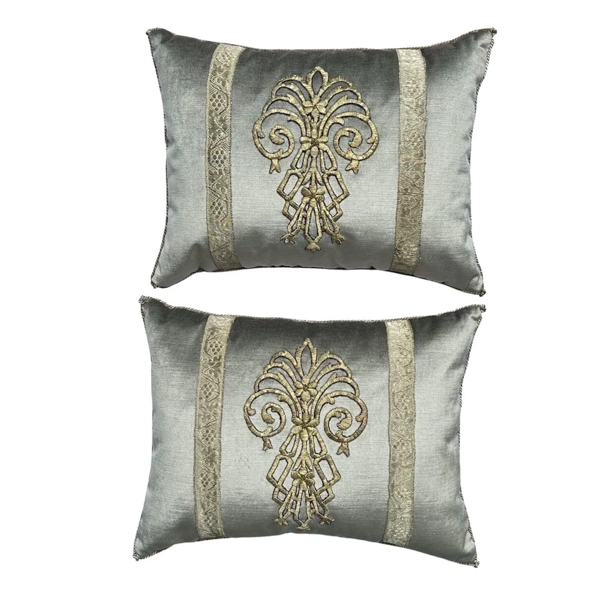 RESERVED: Antique Ottoman Empire Raised Gold Embroidery (#E092223A&B | 14 x 18 1/2")