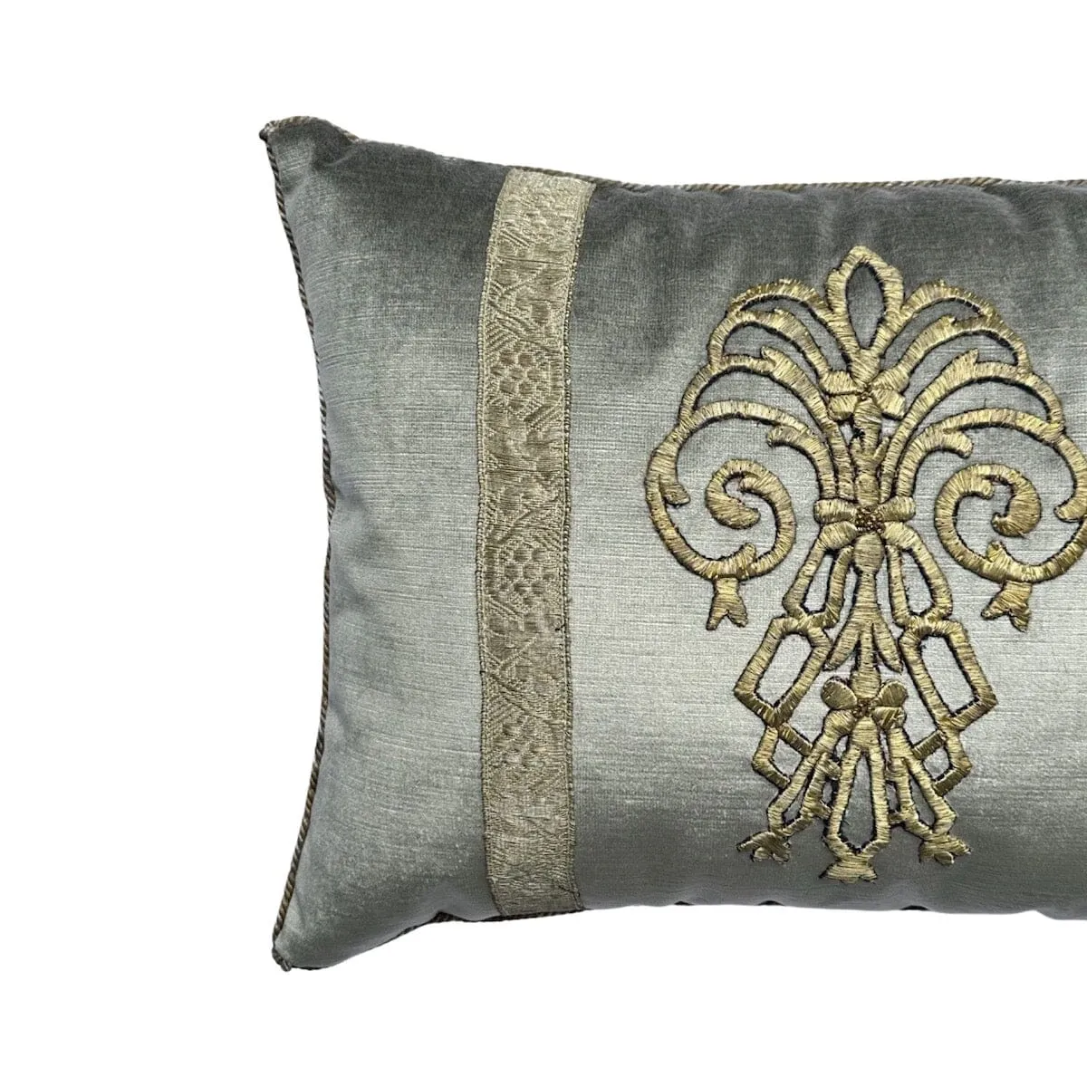 RESERVED: Antique Ottoman Empire Raised Gold Embroidery (#E092223A&B | 14 x 18 1/2")