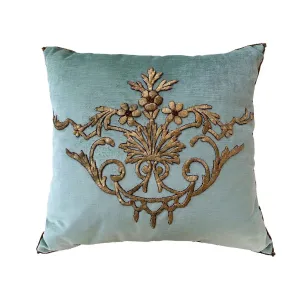 RESERVED: Antique Ottoman Empire Raised Gold Metallic Embroidery (#E060623A&B | 21 x 22 1/2")