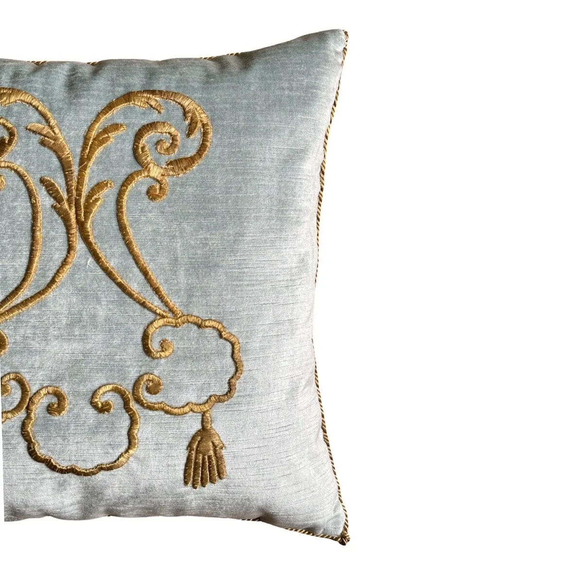 RESERVED: Antique Ottoman Empire Raised Gold Metallic Embroidery (#E131423A&B | 17 x 17")