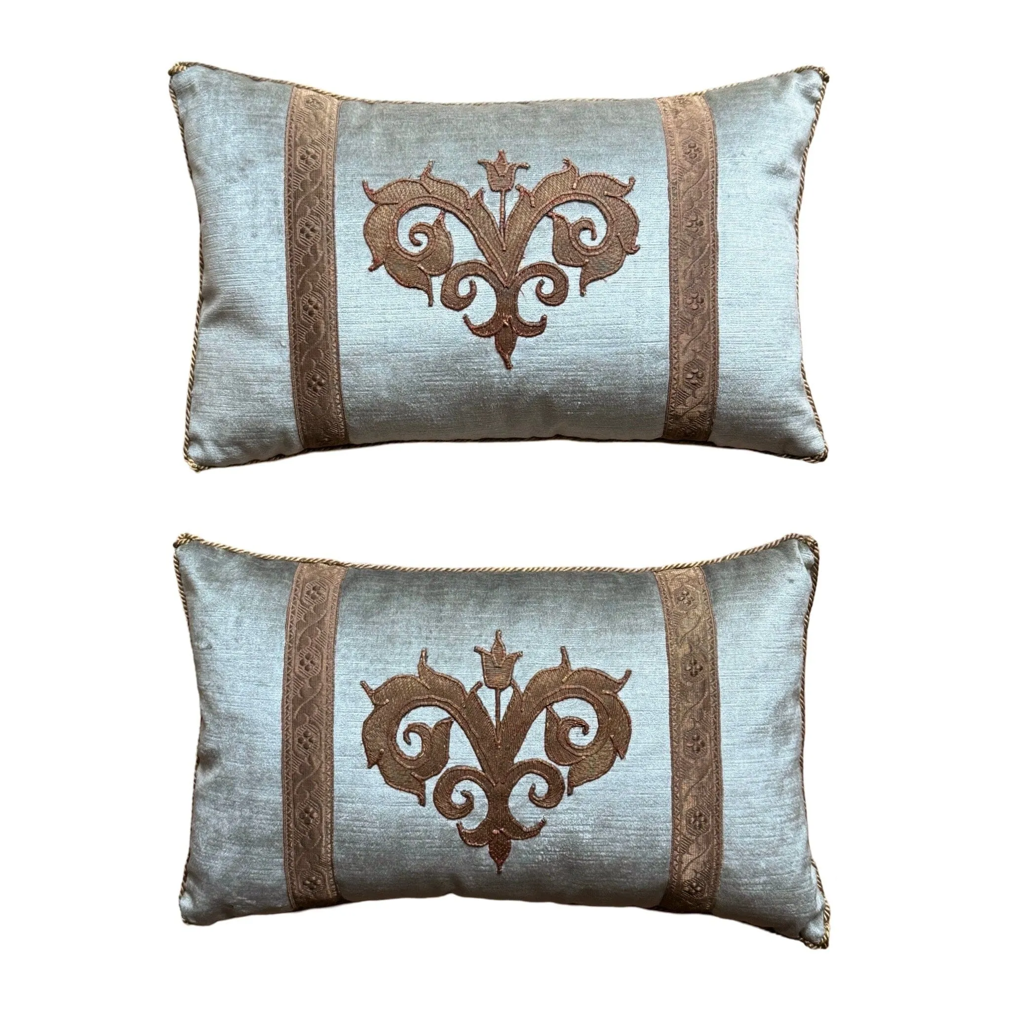 RESERVED: Vintage Turkish Gold Metallic Embroidery (#A100624 A&B | 11 1/4 z 18")