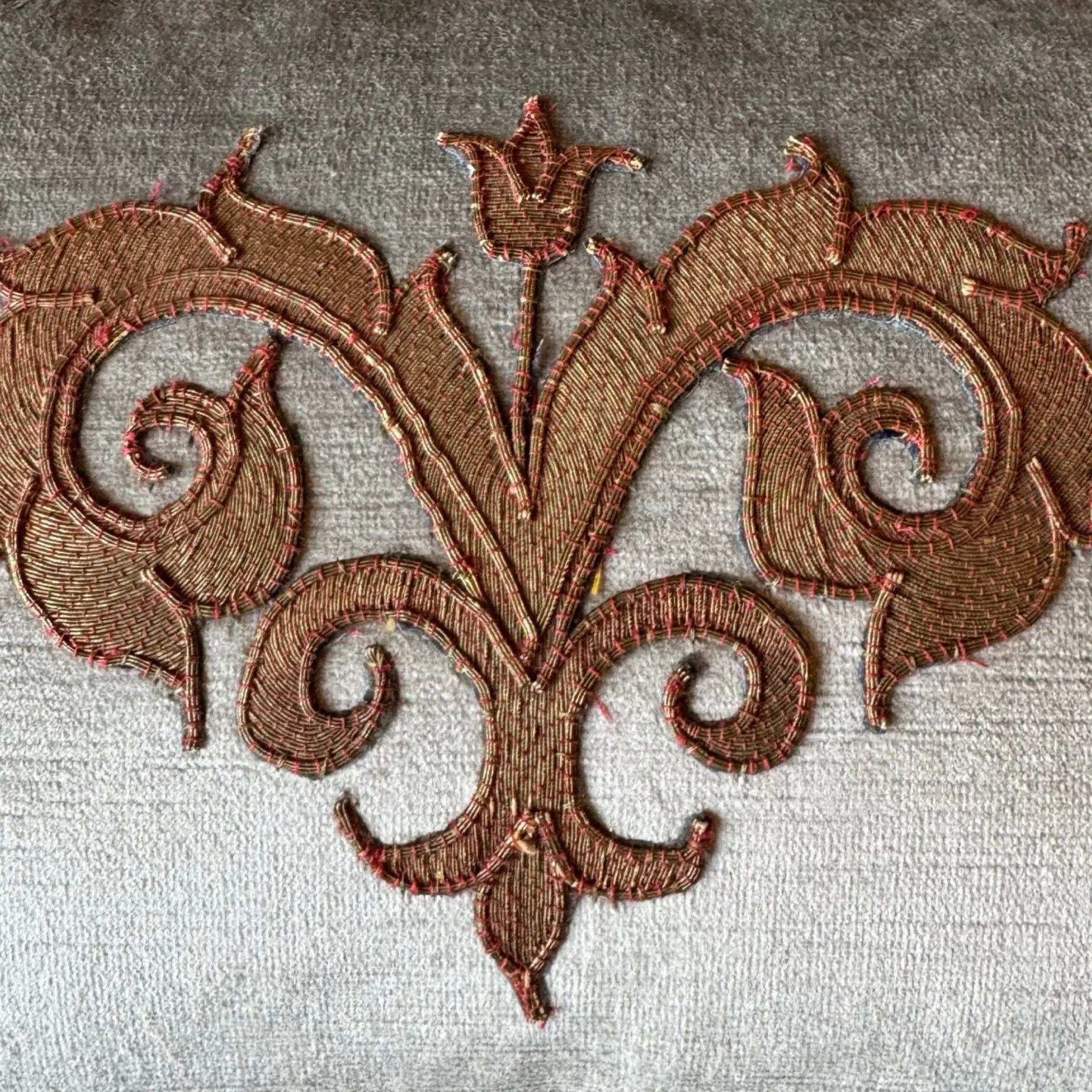 RESERVED: Vintage Turkish Gold Metallic Embroidery (#A100624 A&B | 11 1/4 z 18")