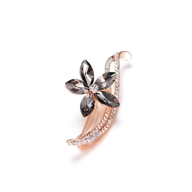 Rhinestone Flower Brooches For Women