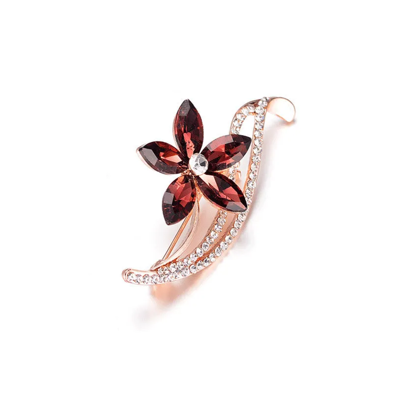 Rhinestone Flower Brooches For Women