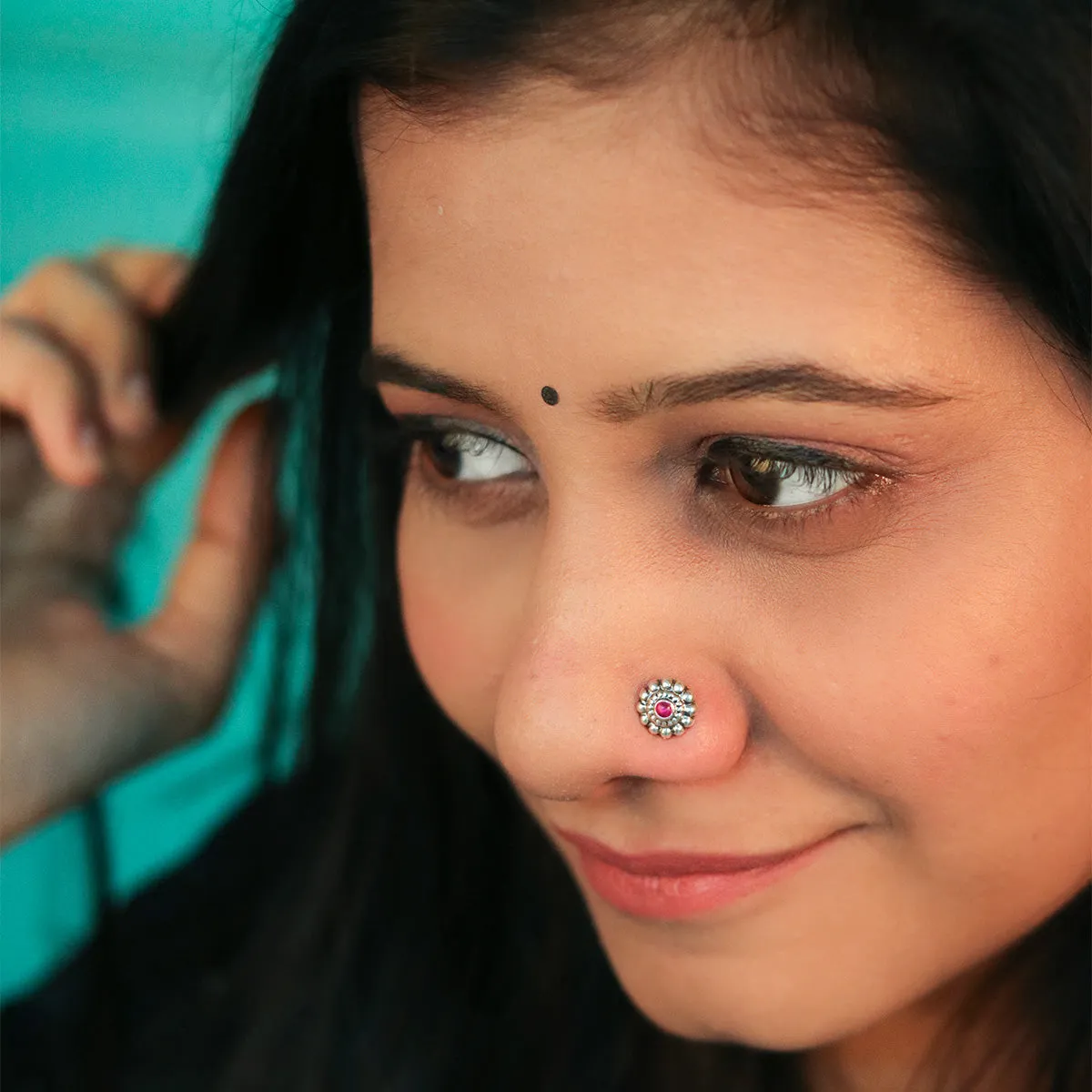 Rima Silver Nose Pin By MOHA
