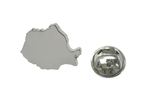 Romania Map Shape Lapel Pin