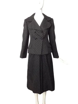 RONALD AMEY- 1960s Chevron Skirt Suit, Size-8
