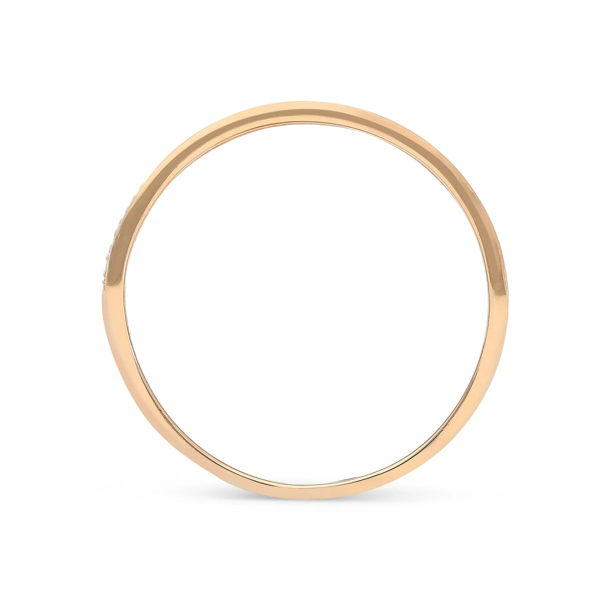 Rose Gold Pave Lined Diamond Band Ring