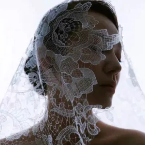Roycebridal Vintage Lace Bridal Veil Viniodress LA002