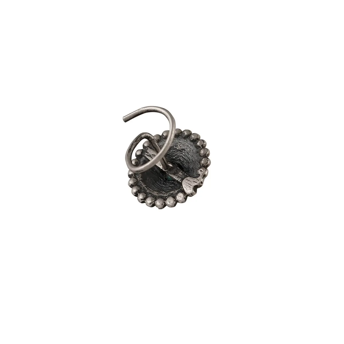Sara Silver Nose Pin - Pierced, Coral Stone by MOHA