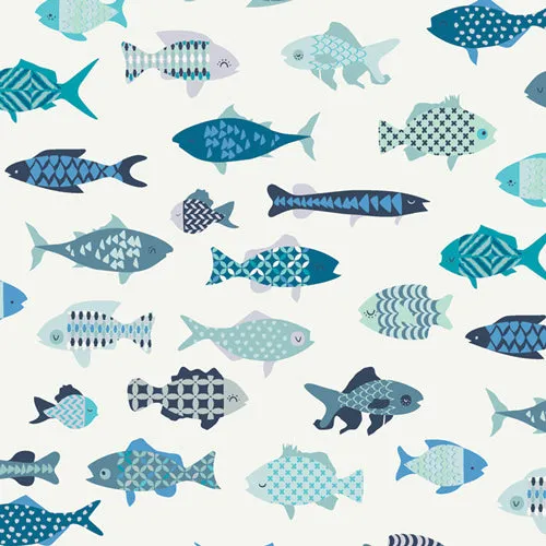 School Of Fish, Catch & Release Collection by Mr. Domestic For Art Gallery Fabrics