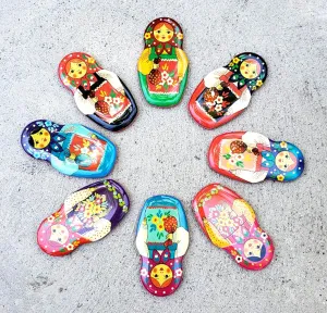 Set of 3 Nesting Doll Matryoshka Magnets in Assortment