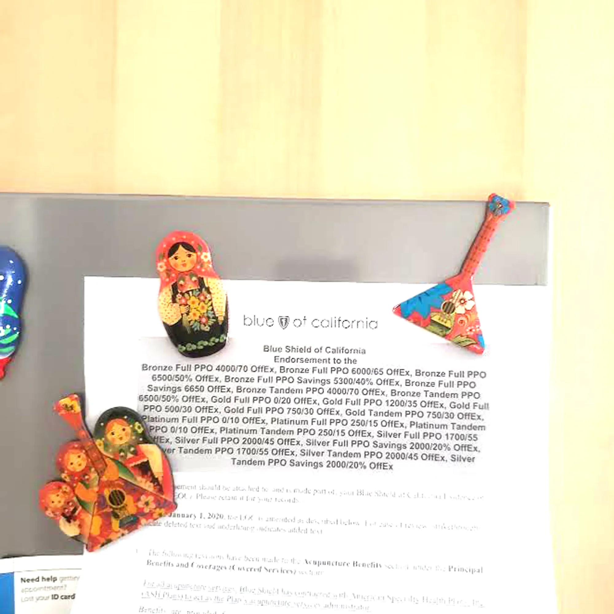 Set of 3 Nesting Doll Matryoshka with Balalaika Magnets in Assorted Color
