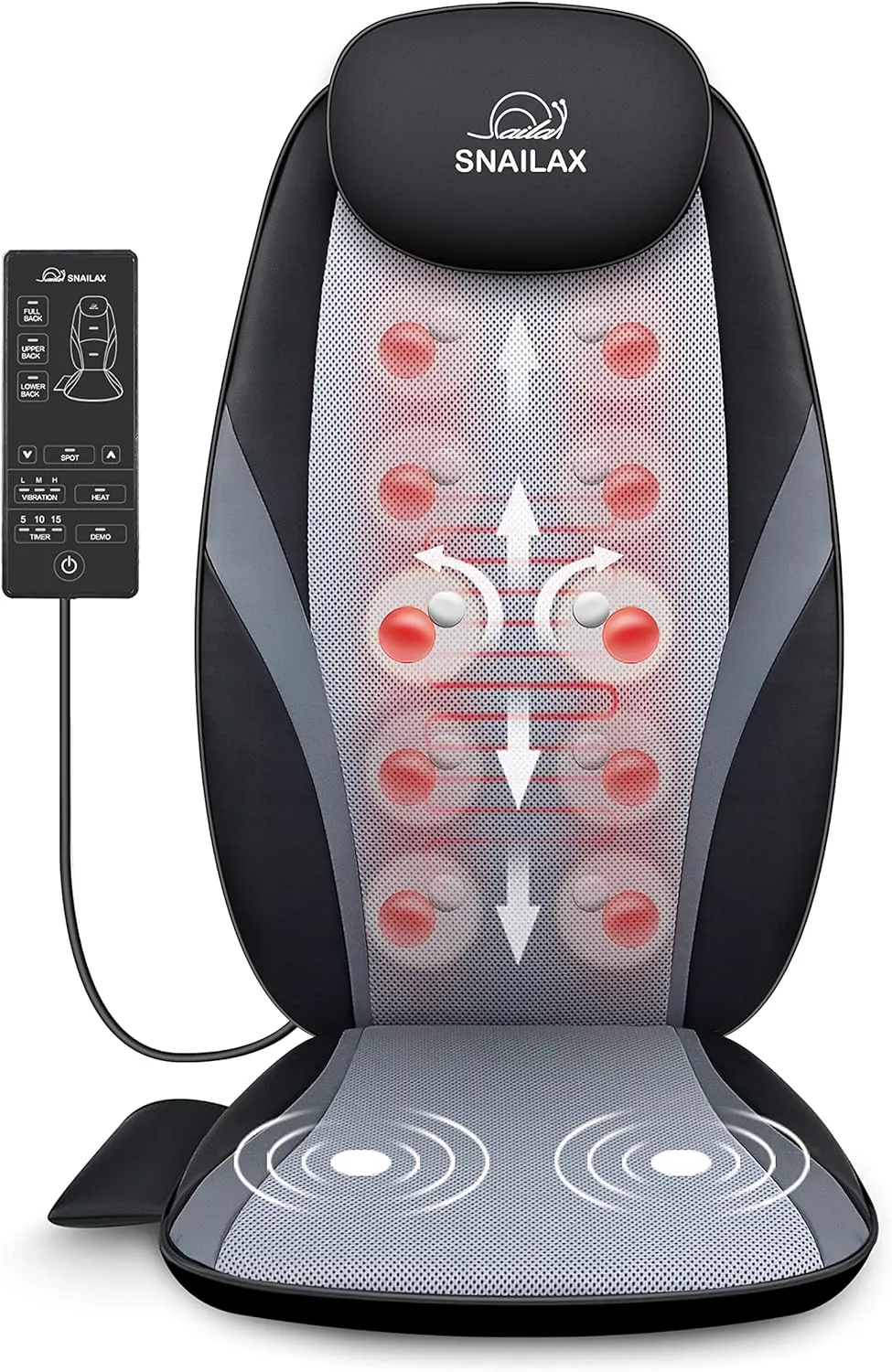 Shiatsu Massage Cushion with Heat Massage Chair Pad Kneading Back Massager