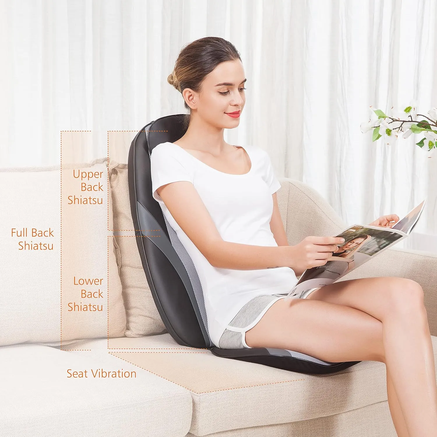 Shiatsu Massage Cushion with Heat Massage Chair Pad Kneading Back Massager